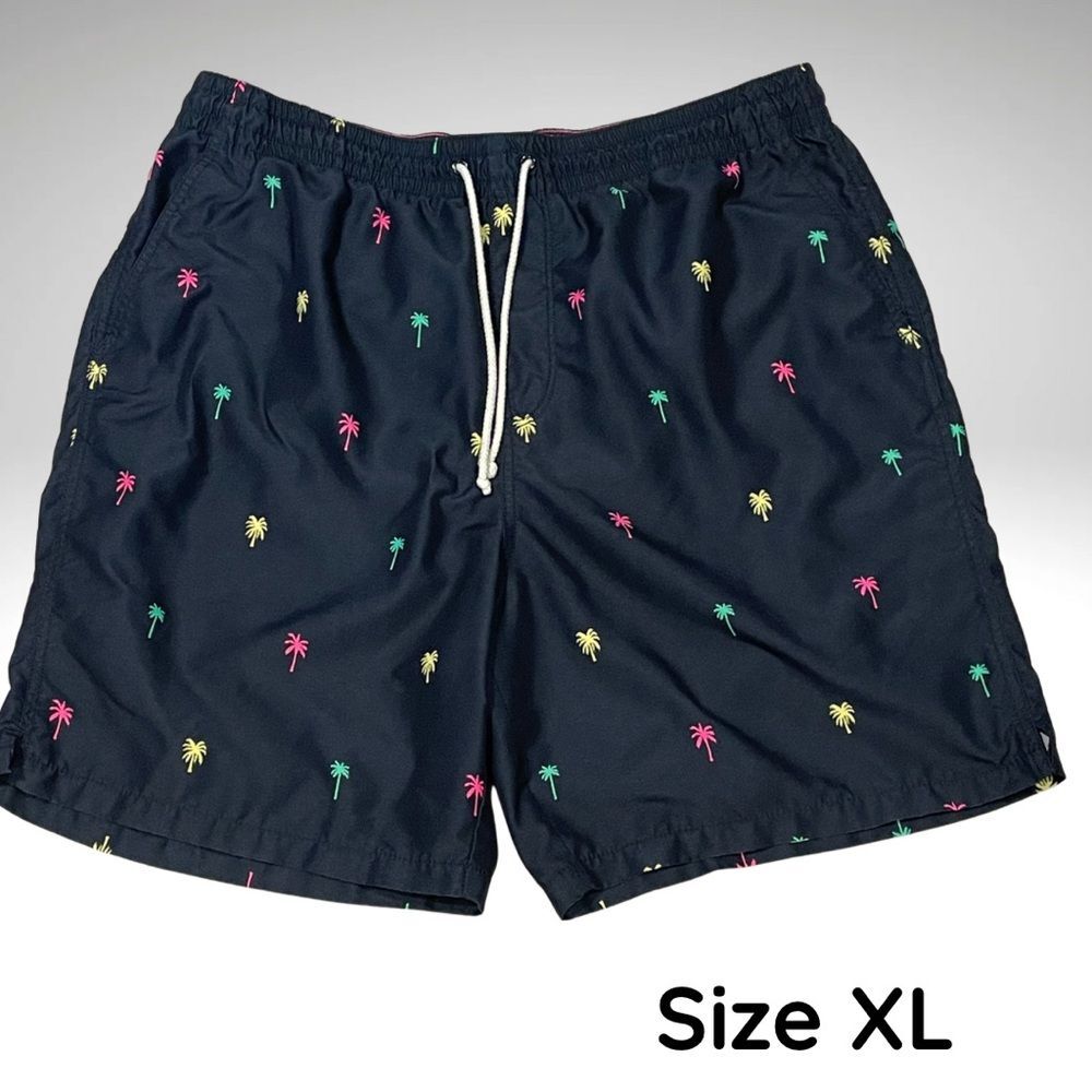 Men's Swim Shorts with Palm Tree Print Size XL